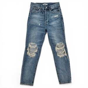 PacSun Ultra High Rise Slim Jeans 26 Blue Distressed Y2K 90s Indie Denim 26x27‎